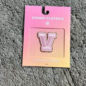 Stoney Clover Lane Target collab sticker patch letter V